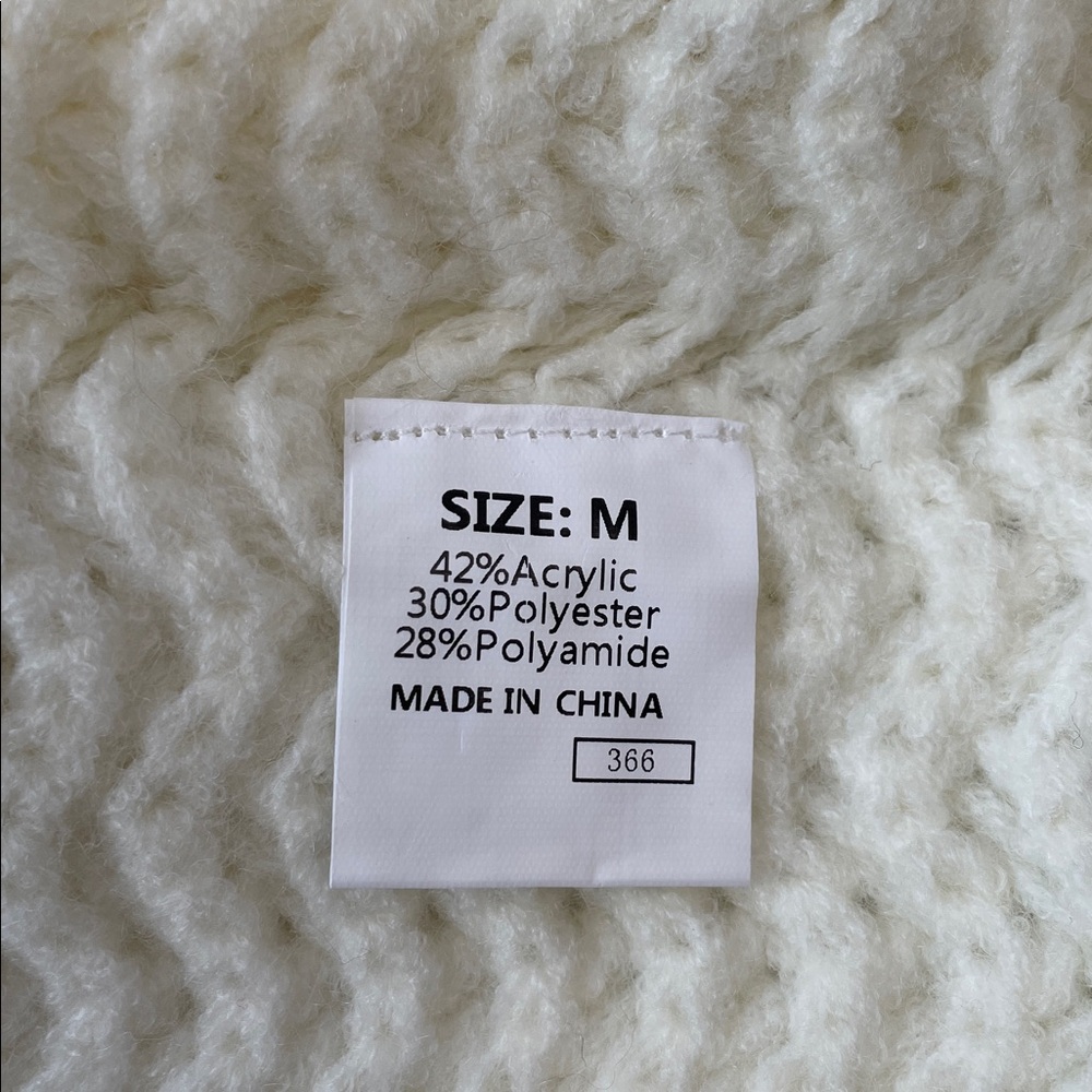 NWOT Classic Open-Front Cream Women's Sweater Cardigan. Size Medium. - Picture 3 of 4